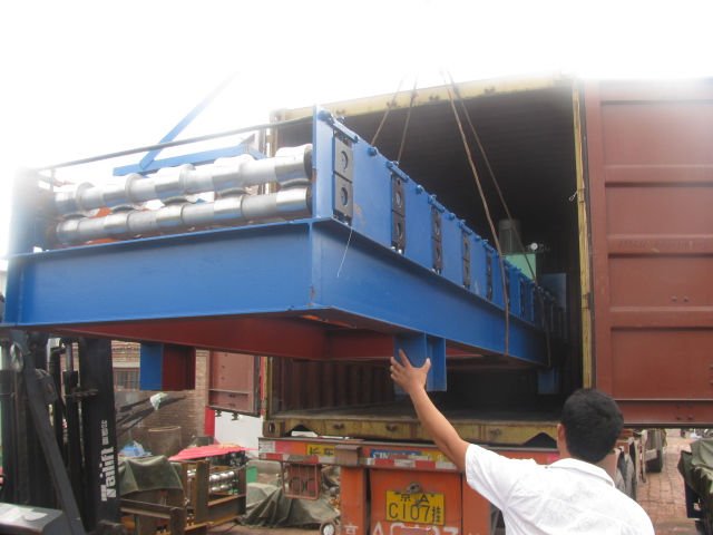 Φύλλο υλικού κατασκευής σκεπής γεφυρών πατωμάτων που διαμορφώνει το PLC Panasonic μηχανών για τη δομή χάλυβα 4
