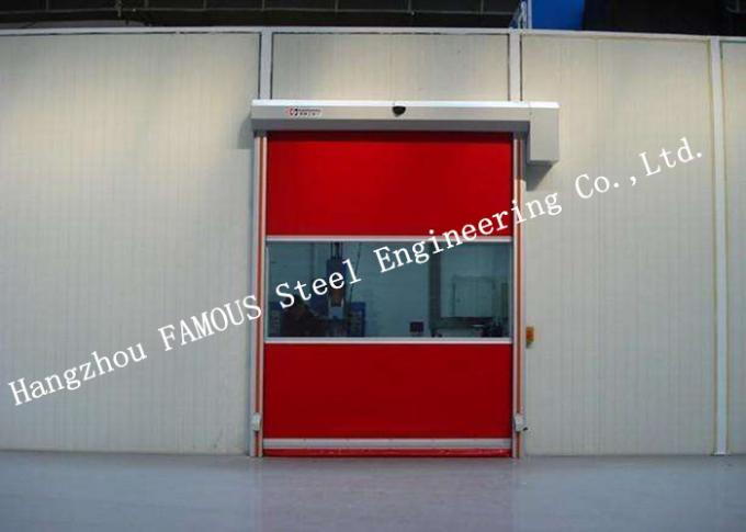 Ευφυής αυτόματη πόρτα παραθυρόφυλλων κυλίνδρων χάλυβα υψηλής ταχύτητας επεξεργασίας επιφάνειας PVC για το δωμάτιο αποθήκευσης 0