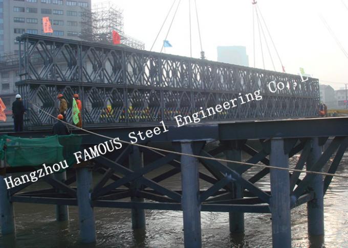 Q345B προ κατασκευασμένη μορφωματική χάλυβα της Bailey γεφυρών βαριά διάρκεια ζωής κούρασης ικανότητας μακριά 0