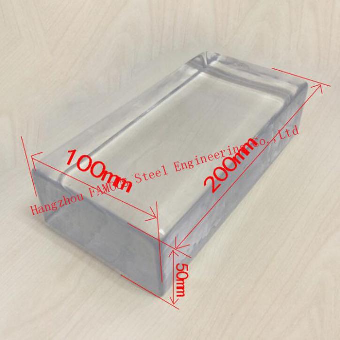 200x100x50mm στερεό γυαλιού φραγμών σαφές τούβλο κρυστάλλου κτηρίου διακοσμητικό 1